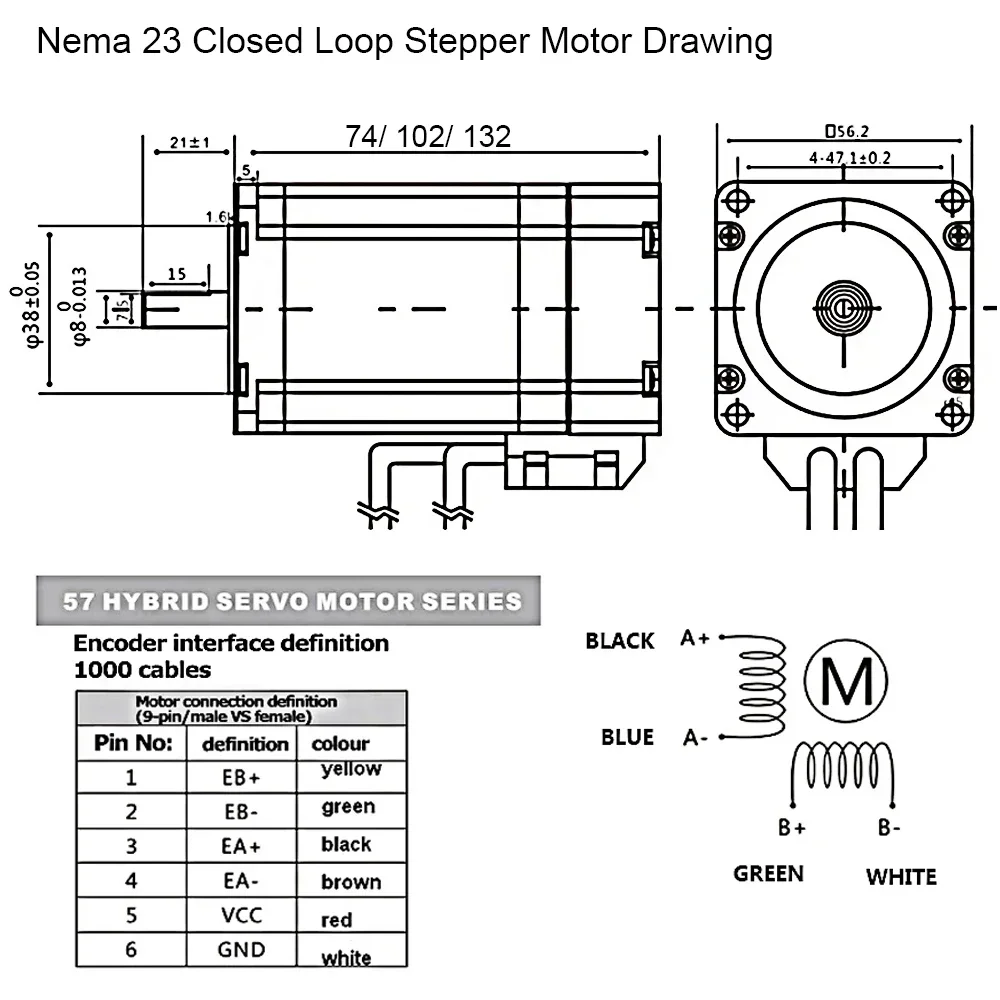 1/2/3/4/5 Axis Kit Nema23 Clos - огляд і ціна Nema23 Stepper